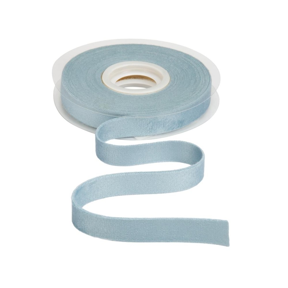 NASTRO VELLUTO DOPPIO MM15 X 7MT CELESTE POLVERE